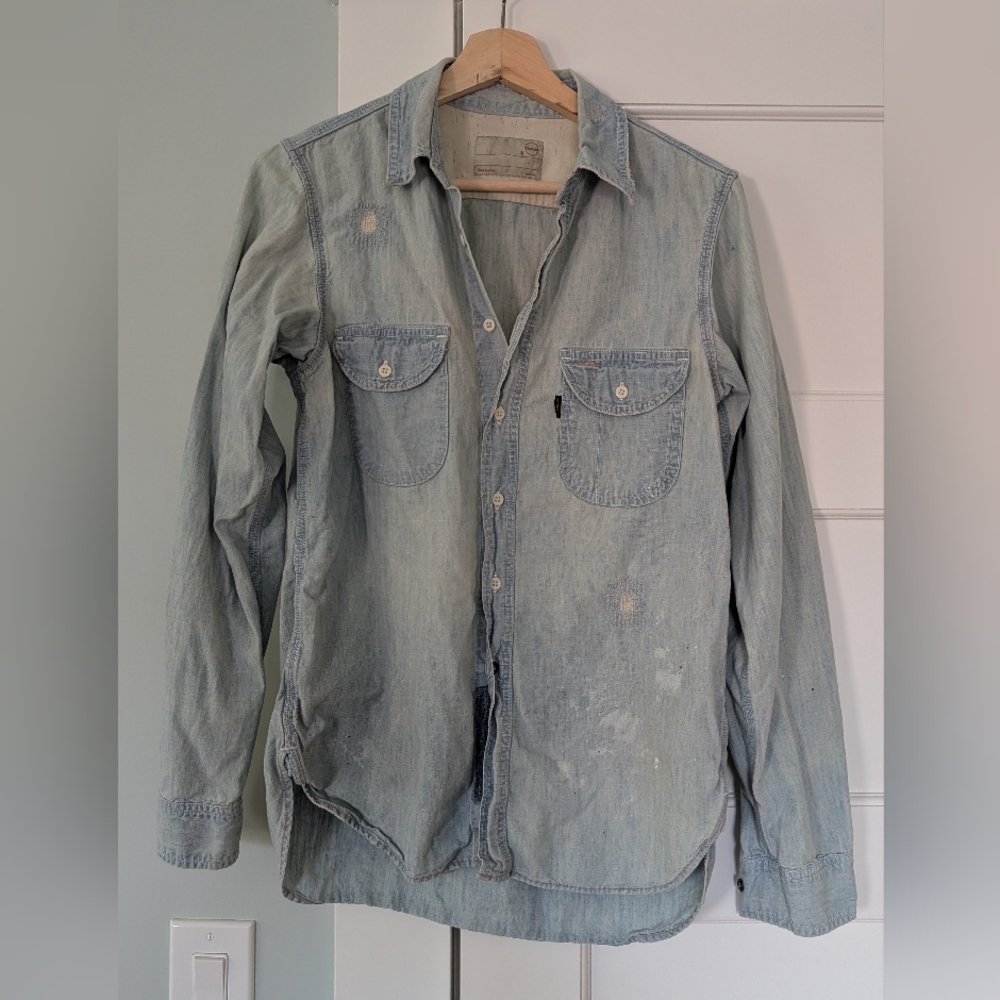 Chimala Light Blue Denim Chambray Button-Up Shirt